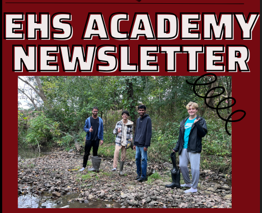 Image of the Elgin High School Academy newsletter. Link to the newsletter is posted below the image.